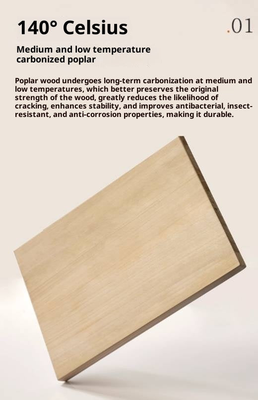 Poplar Solid Wood Movable Bauhaus Style Nightstand