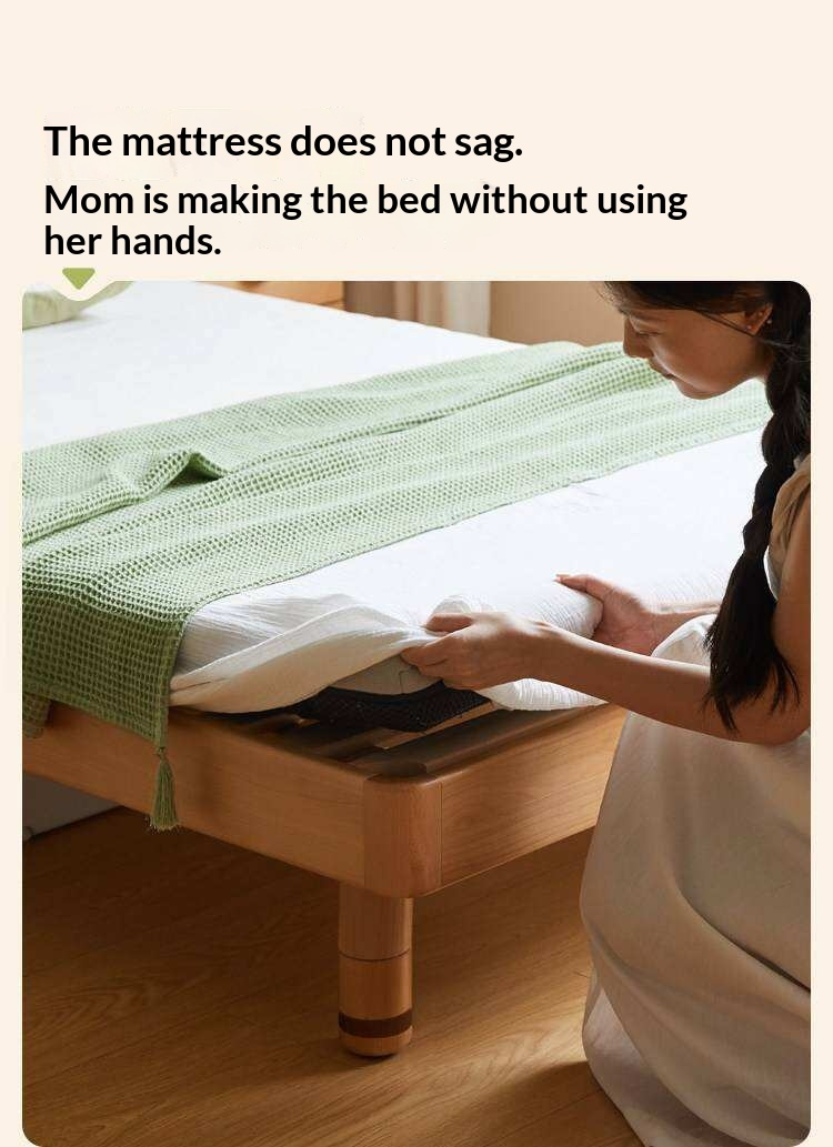 Beech Solid Wood Kids Platform Bed with Night Light