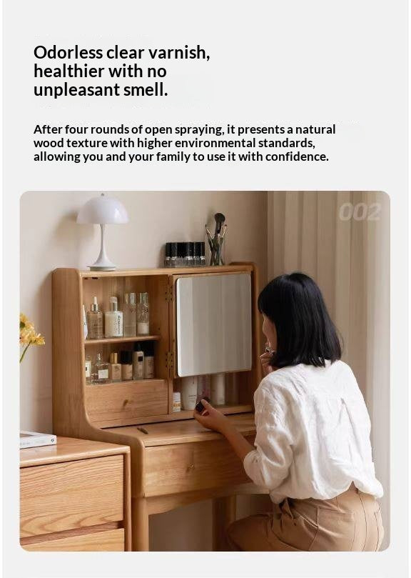 Solid RubberWood Extendable Modern Vanity Table