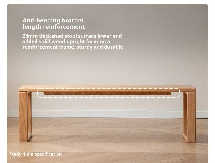 Ash, Oak, Cherry, Beech Solid Wood Long Bed end Bench