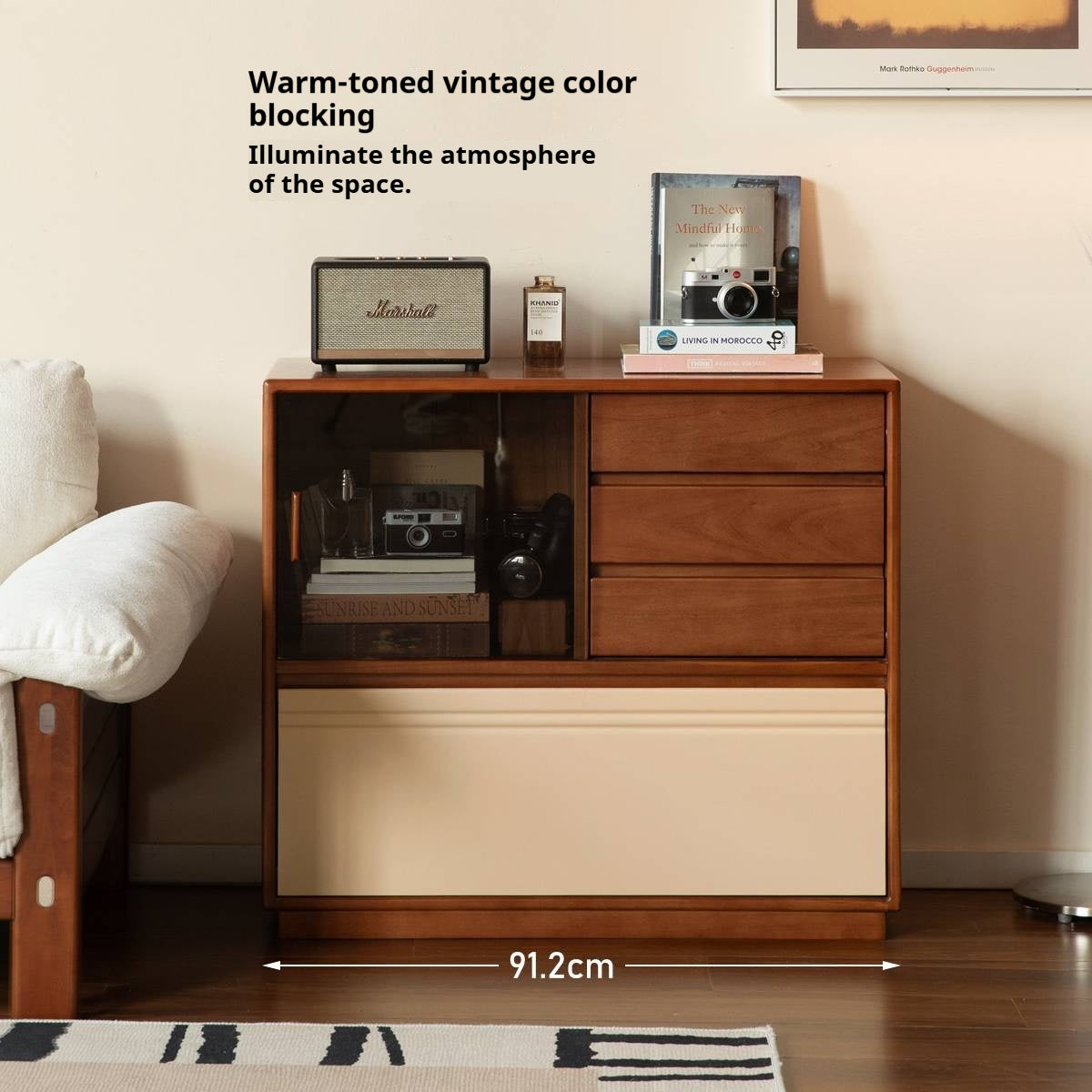 Tulipwood Solid Wood Antique Style Storage Cabinet