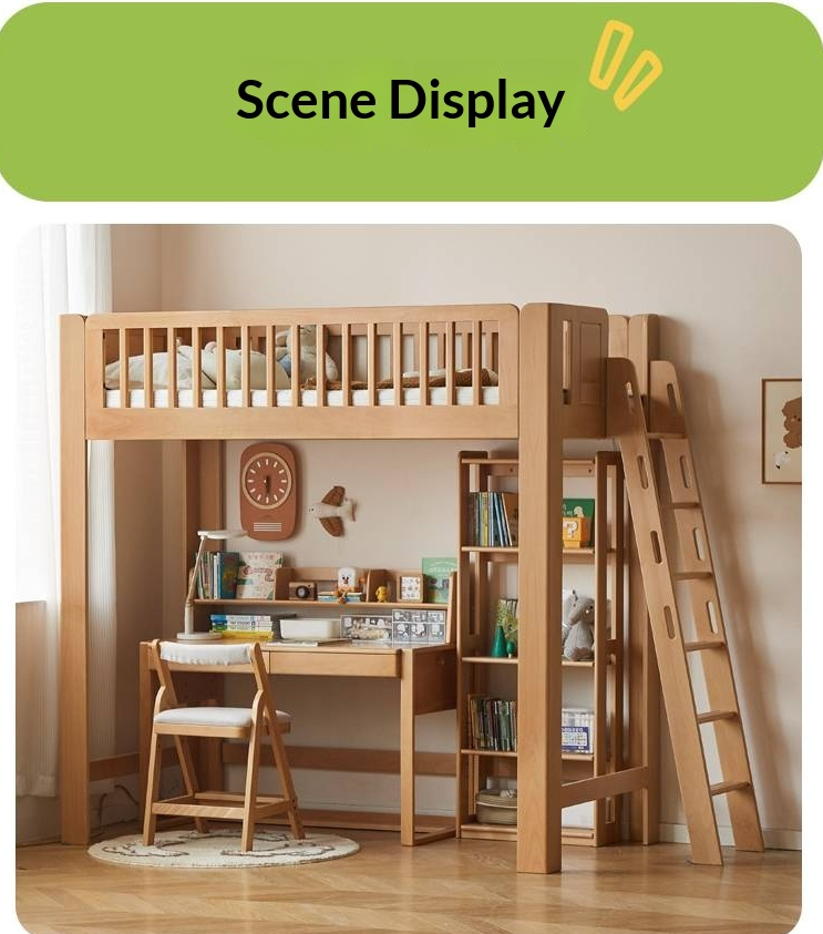 Beech Solid Wood Children's Loft Bed