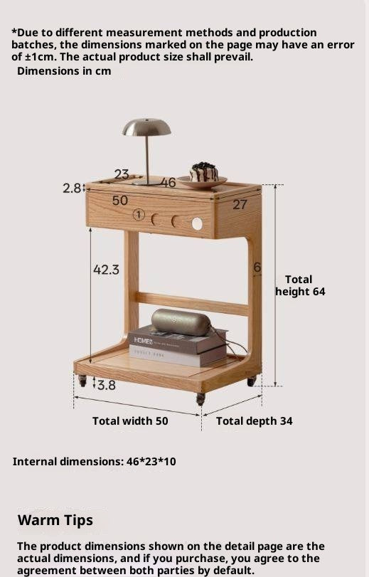 Oak Solid Wood Original Wood Style Side Table