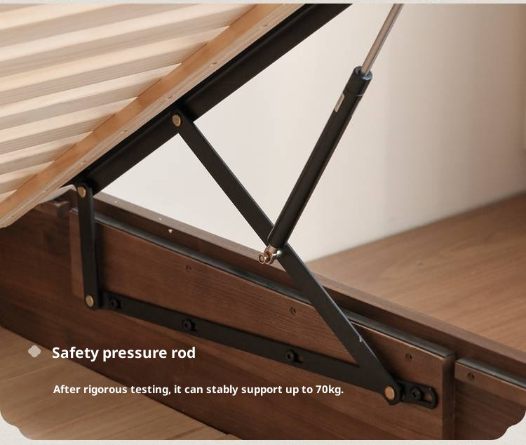 Black Walnut Solid Wood Light Luxury Box Bed