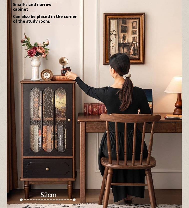 Ash Solid Wood French Retro Side Cabinet.