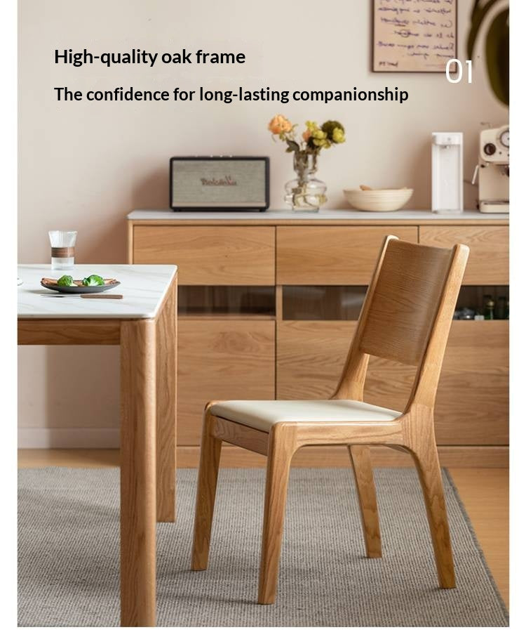 4 pcs -Oak Solid Wood Dining Chair Modern Style