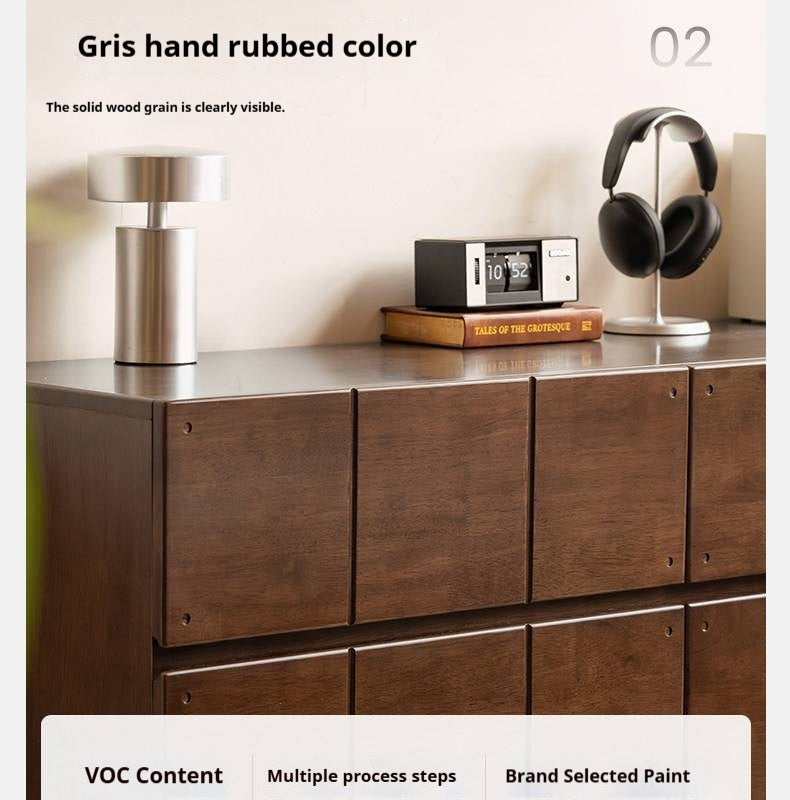 Solid RubberWood Grid Panel Dresser