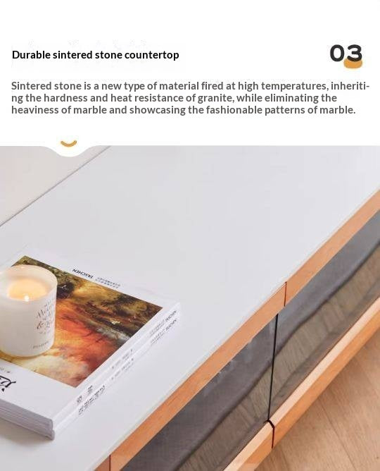 Pine Solid Wood Modern Rock Floor TV Cabinet.