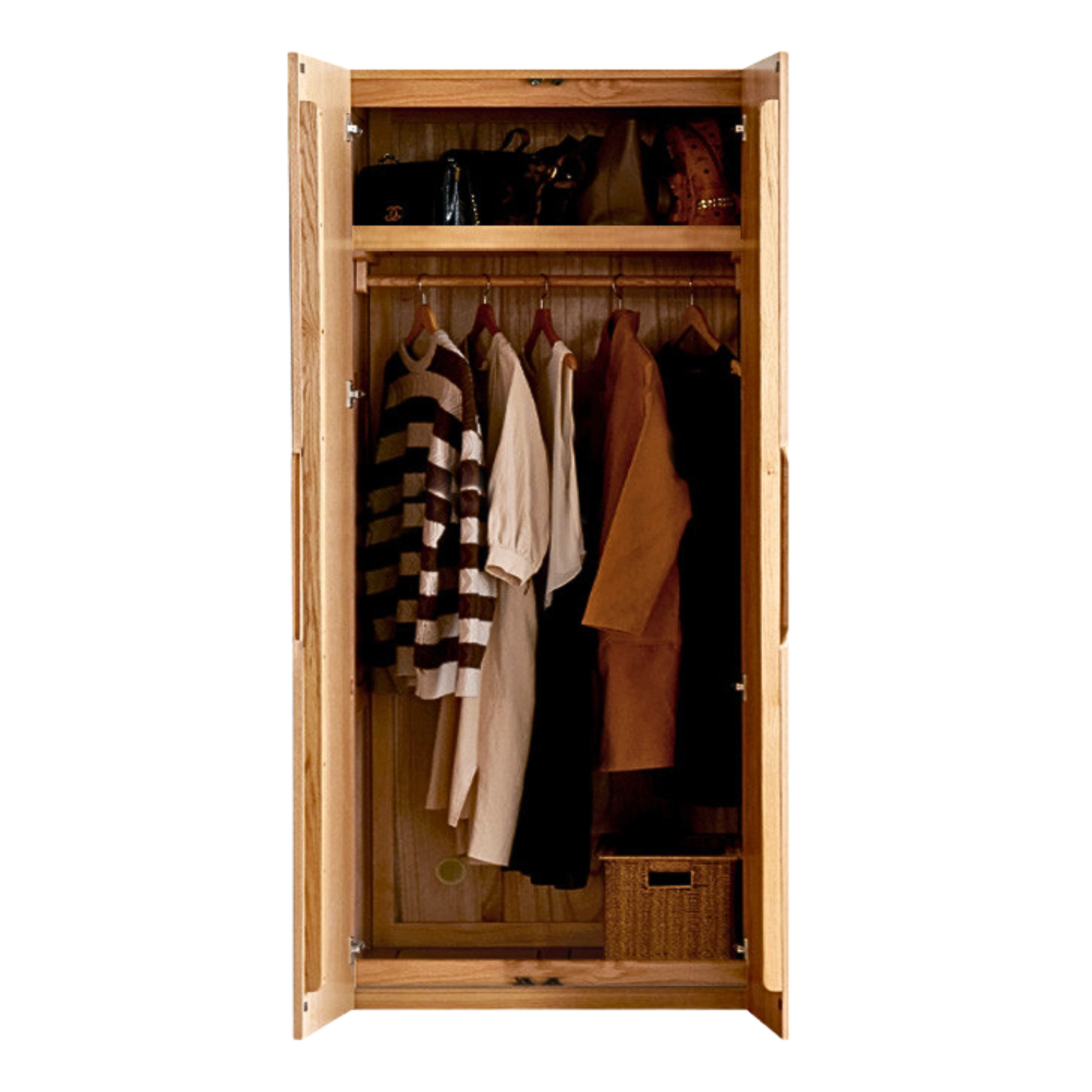 Oak Solid Wood Nordic Wardrobe.