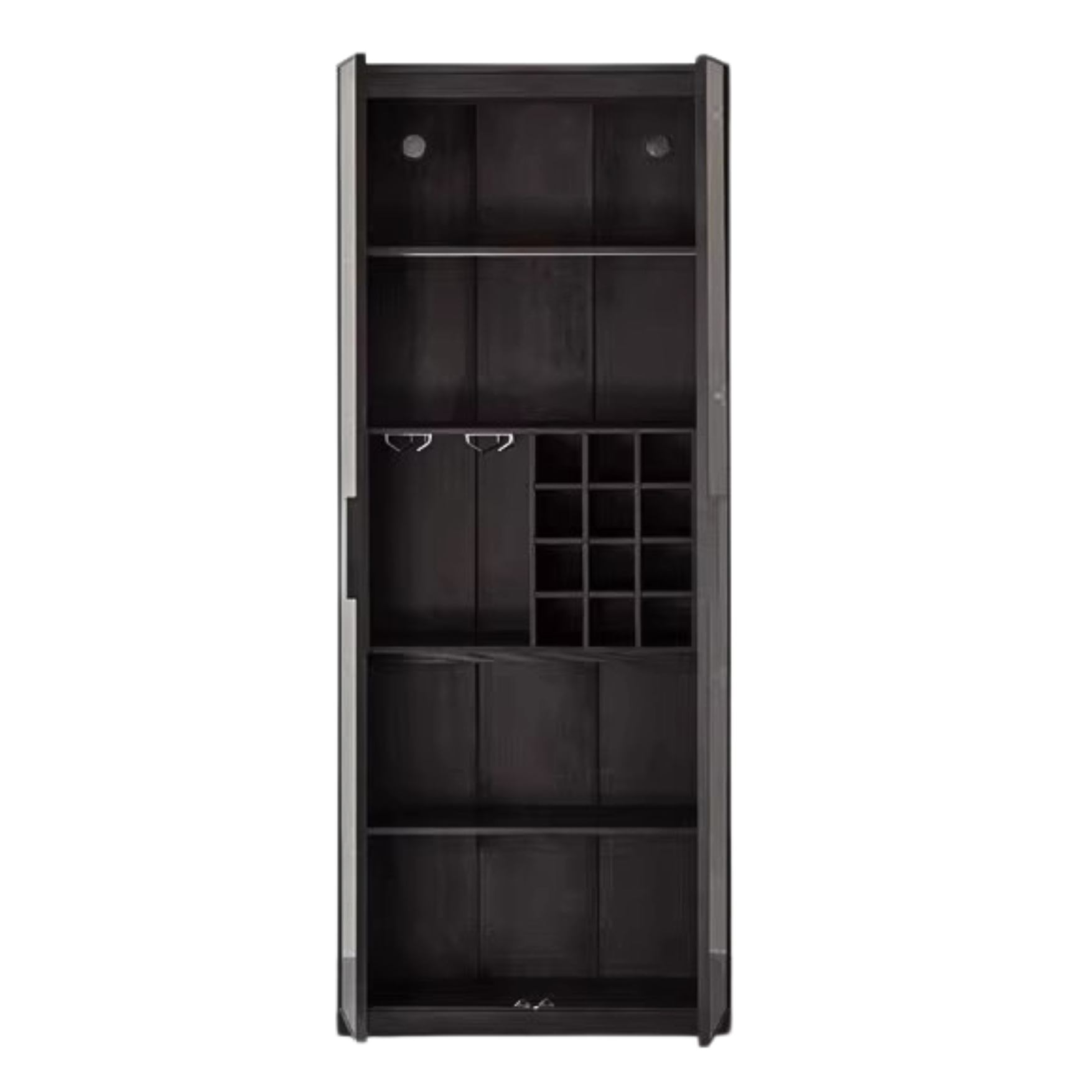 Oak Solid Wood Glass Door Display Wine Cabinet