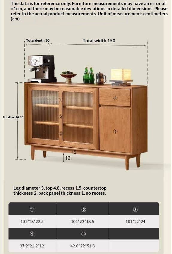 Cherry Solid Wood Ultra-thin Sideboard