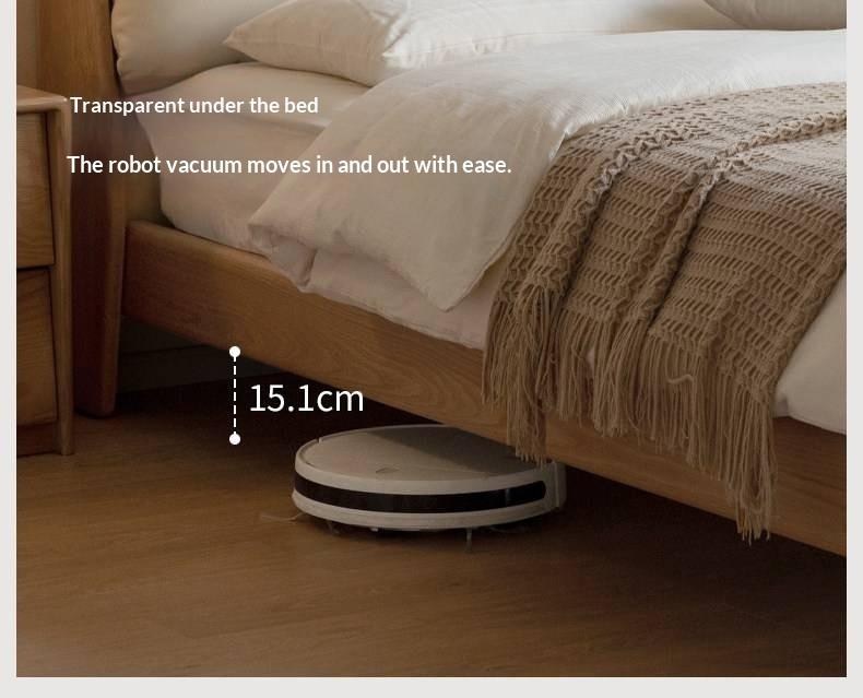 Oak Solid Wood Bed — Italian Light Luxury with White Genuine Leather and Soft Backrest