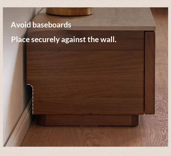 Black Walnut, Oak Solid Wood Floor Standing Antique Slab Design TV Cabinet