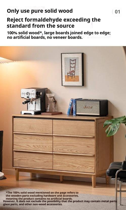 Ash Solid Wood Modern Drawer Cabinet