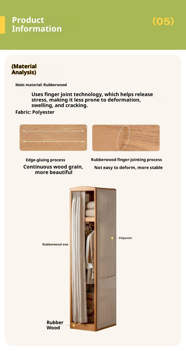 Birch Solid Wood Kids Wardrobe