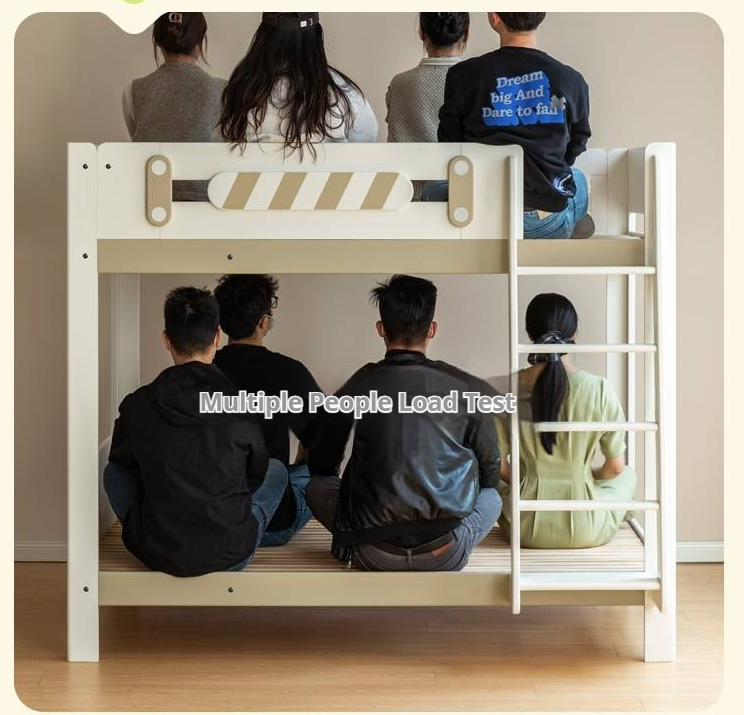 Rubberwood Solid Wood Children's Adult Bunk Bed
