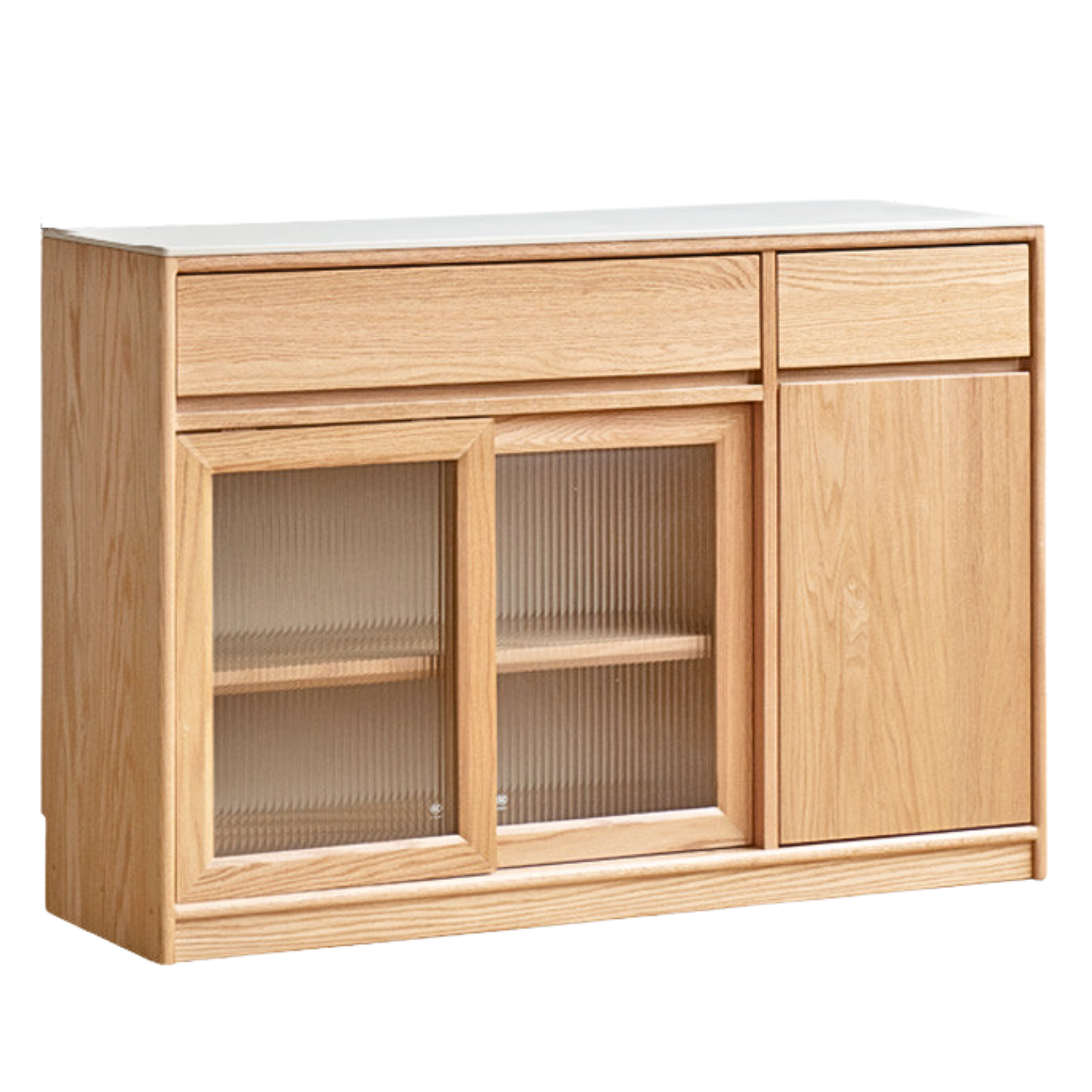 Oak Solid Wood Rock Board Modern Sideboard