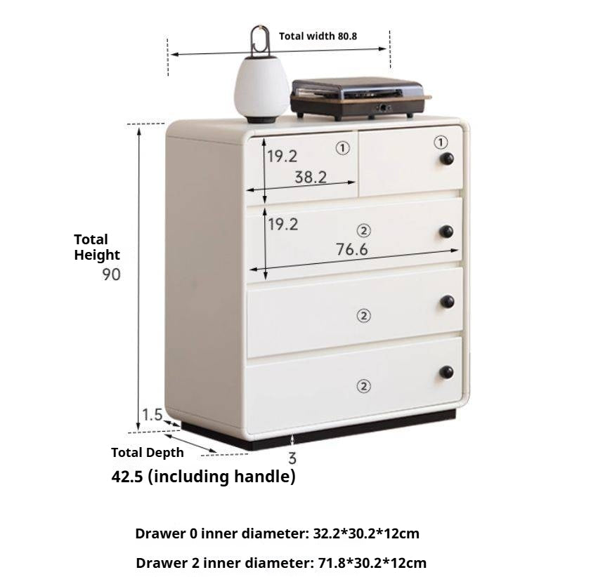 Solid Rubberwood Modern Drawer Chest