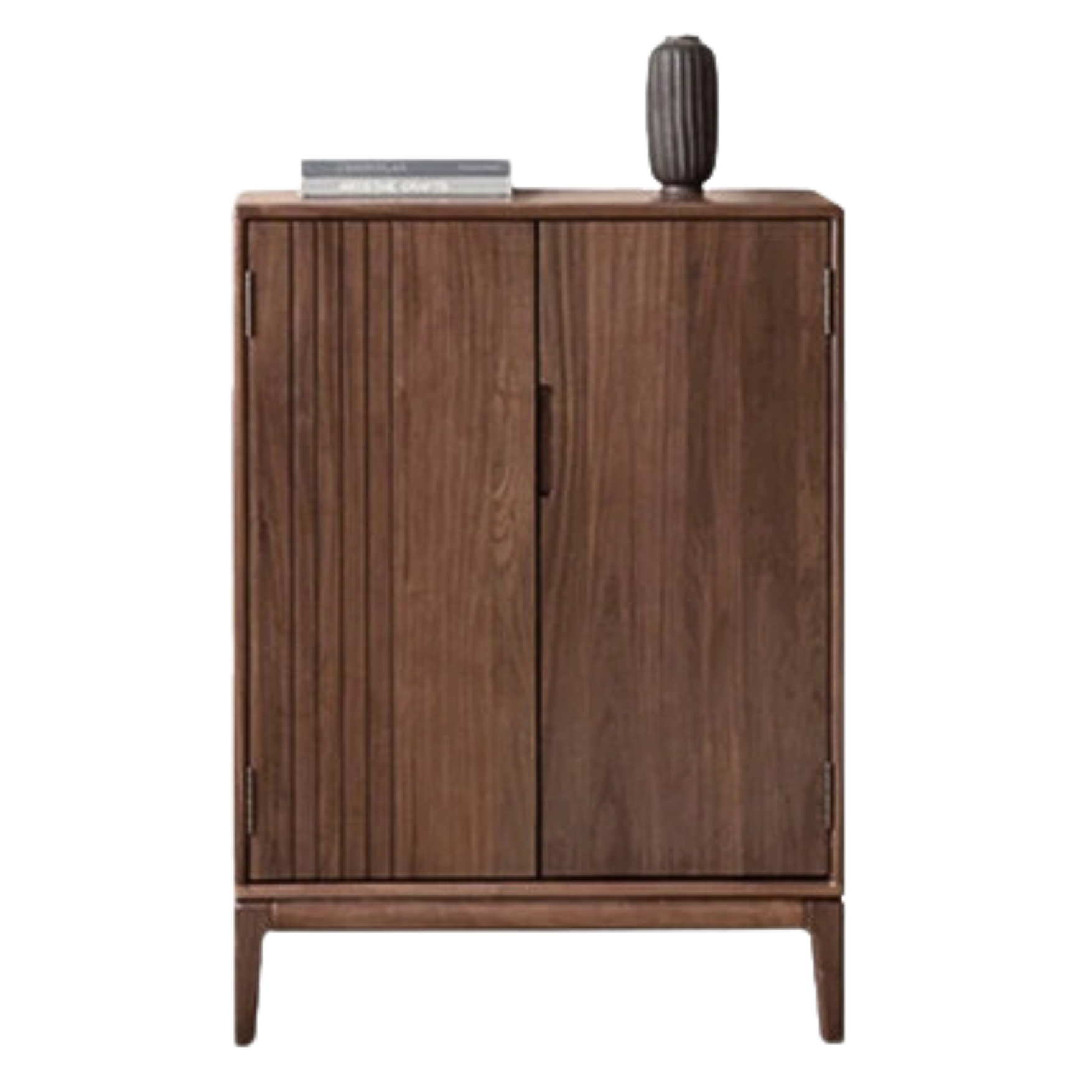Black Walnut, Ash Two-Door Shoe Cabinet Entrance