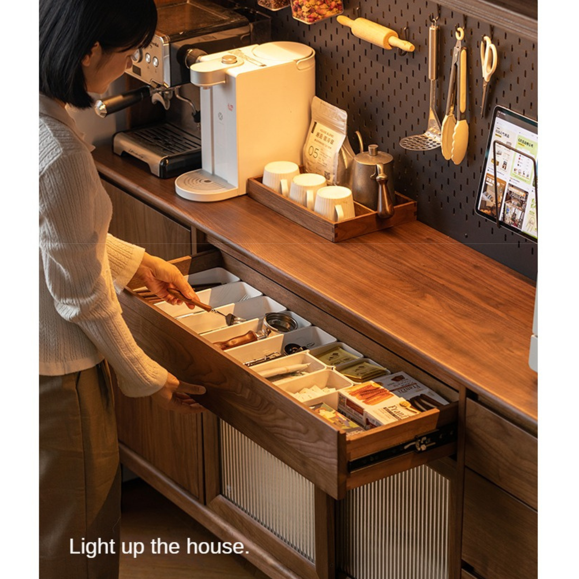 Black Walnut Solid Wood Simple Modern Sideboard