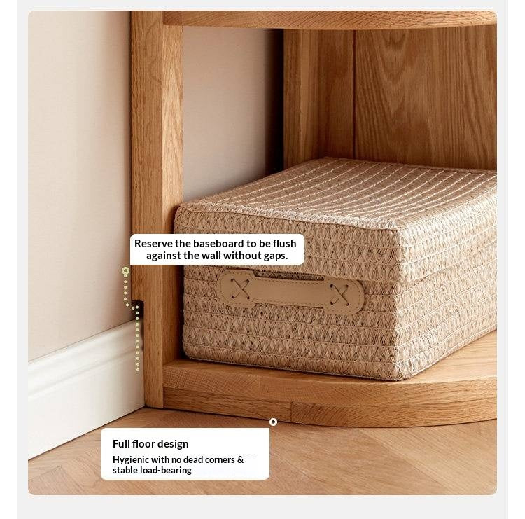 Solid Rubberwood, Oak, Ash Solid Wood Triangle Corner Bookshelf with Multi-Layer Shelving