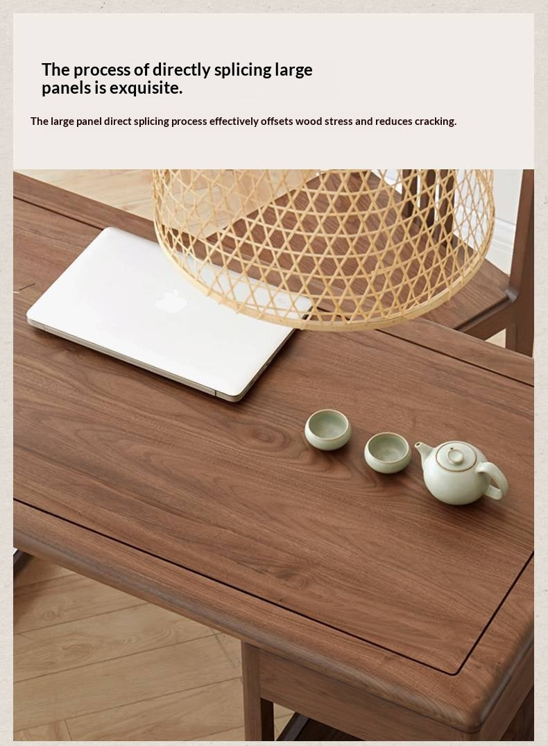 Black Walnut Solid Wood Modern Study Desk