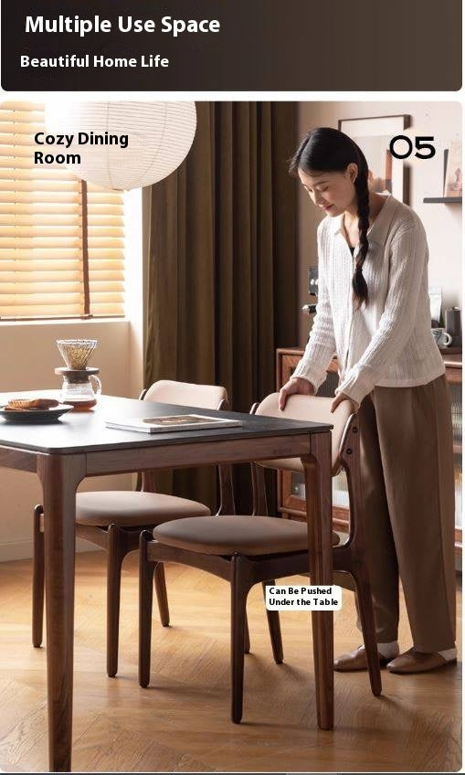 Black Walnut, Sandalwood Solid Wood Modern Dining Chair