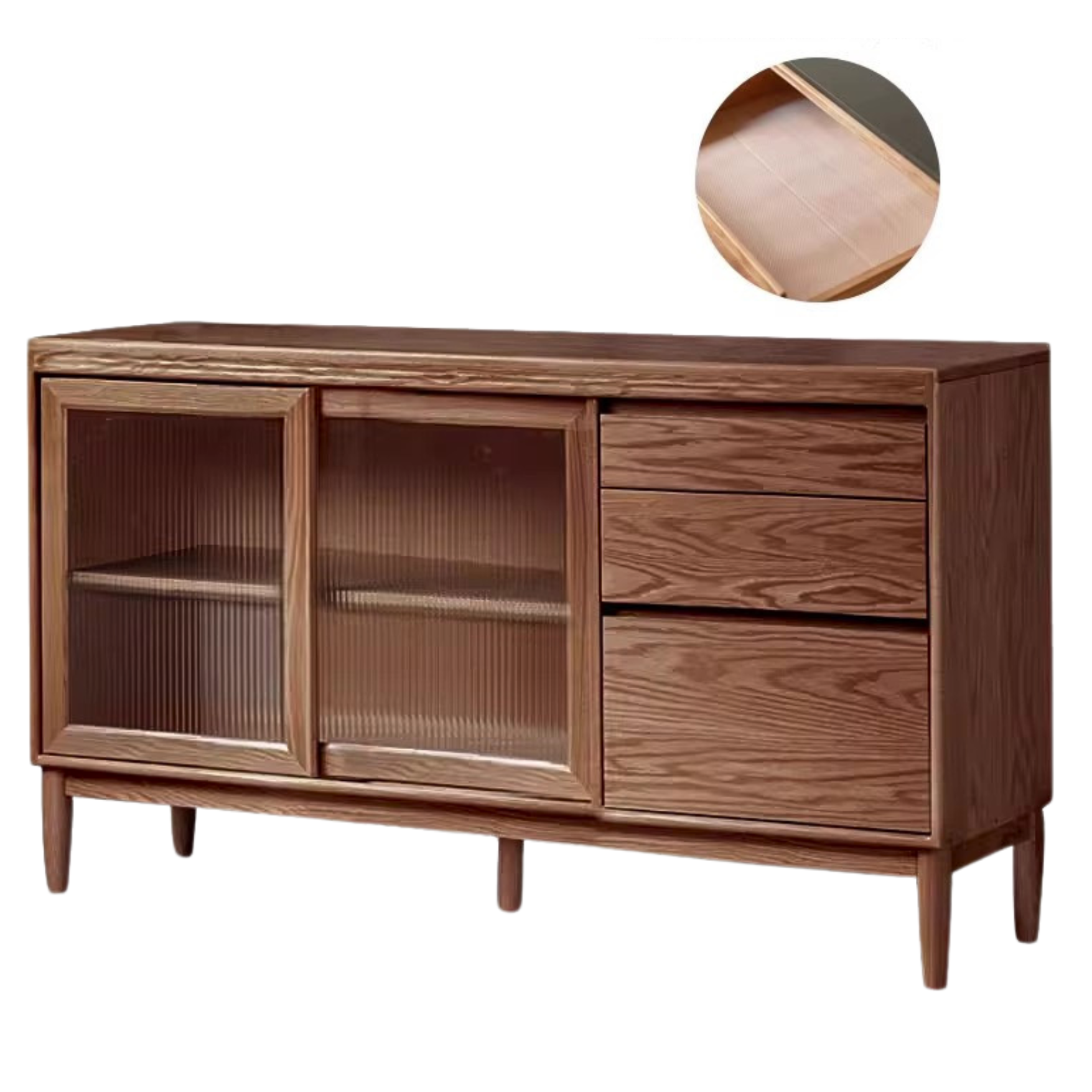 Oak, Ash Solid Wood Large Capacity Storage Sideboard