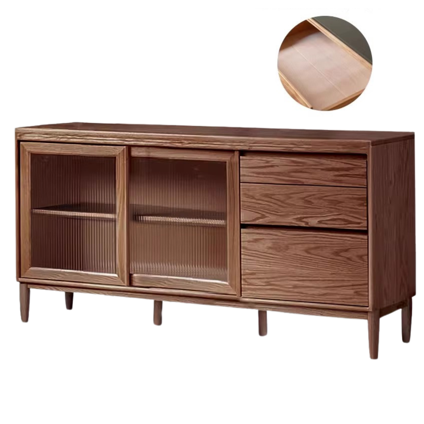 Oak, Ash Solid Wood Large Capacity Storage Sideboard