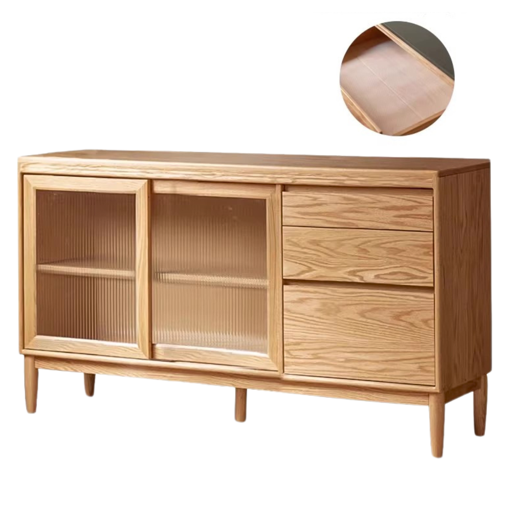 Oak, Ash Solid Wood Large Capacity Storage Sideboard