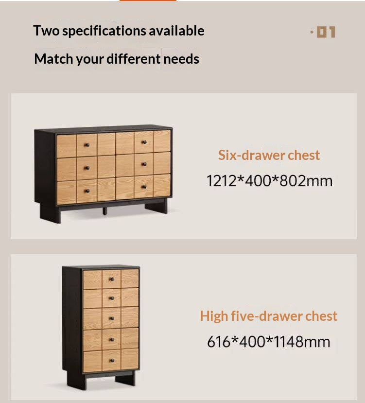 Ash Solid Wood Modern Chest of Drawers