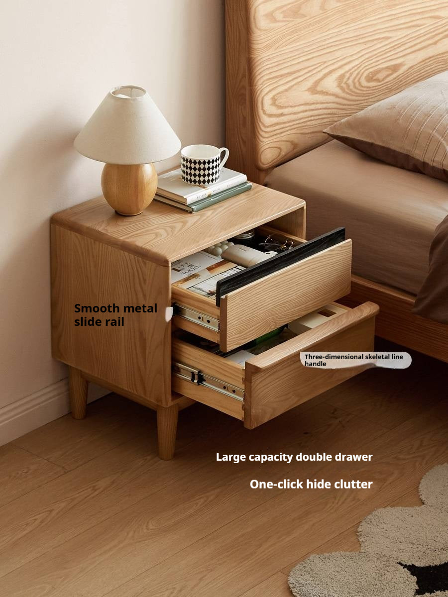 Ash Solid Wood Log Style Nightstand