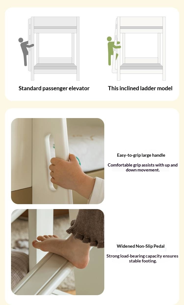 Rubberwood Solid Wood Children's Adult Bunk Bed