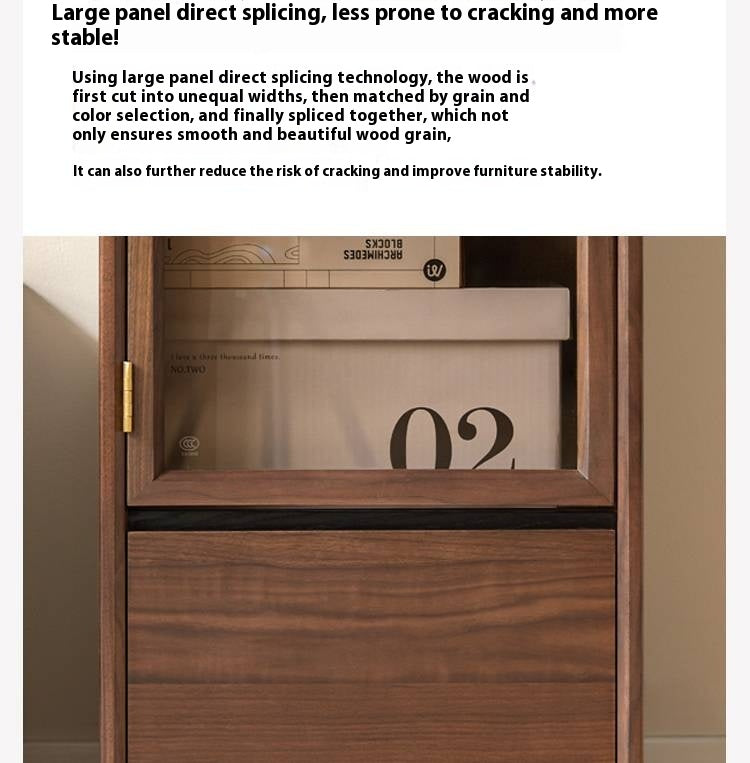 Black Walnut Solid Wood Floor Storage Cabinet