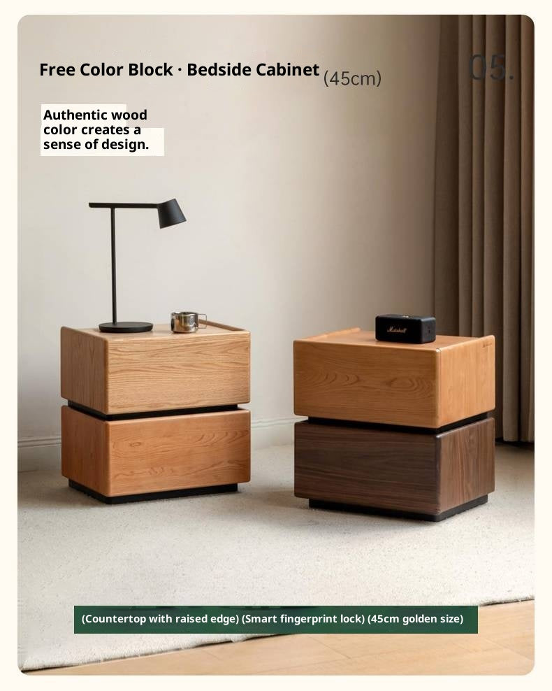 Oak, Ash, Beech Solid Wood Modern Simple Nightstand