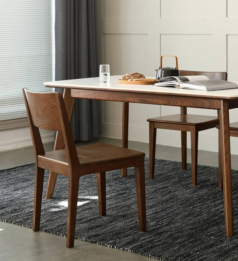 Ash, Black Walnut Solid Wood Slate Dining Table