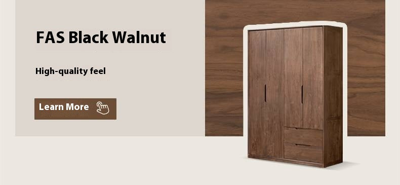 Sandalwood Solid Wood Modern Open Door Wardrobe.