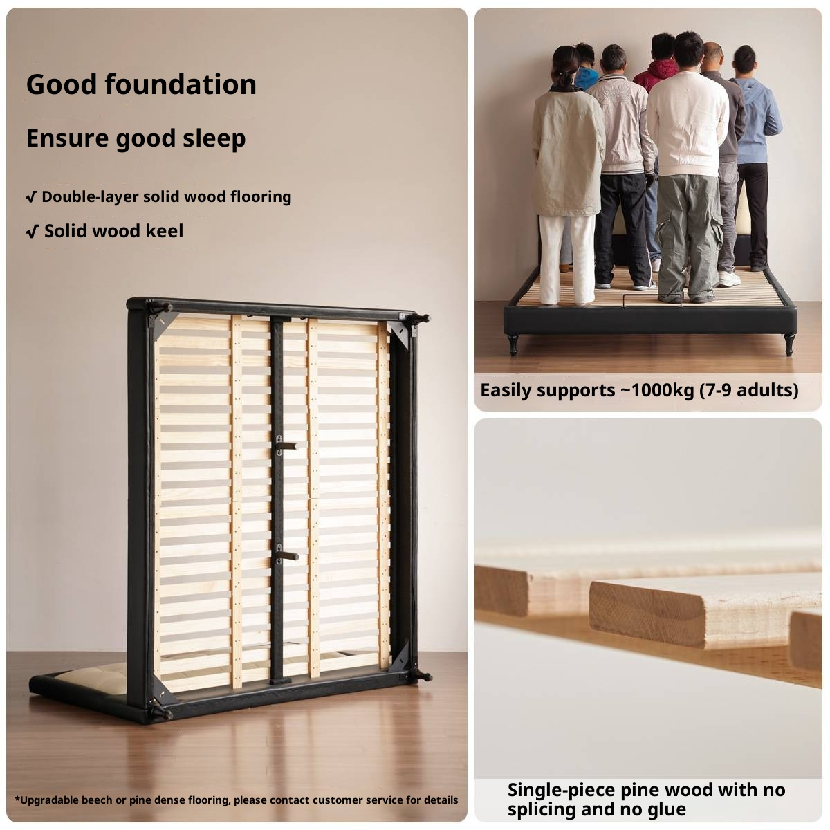 Luxury Genuine Leather Soft Headboard Bed, American Style Riveted Bed