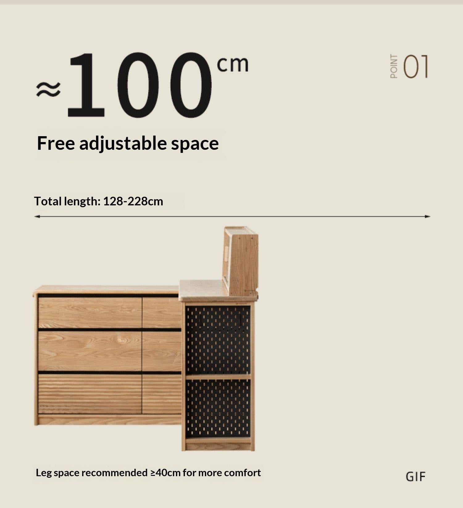 Ash Solid Wood Modern Minimalist Vanity Table