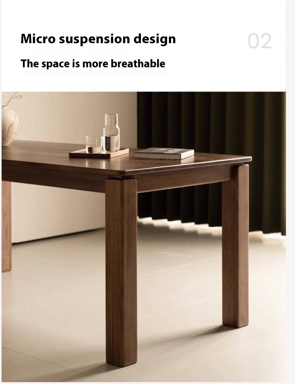 Black Walnut, Oak, Ash Solid Wood Large Board Dining Table