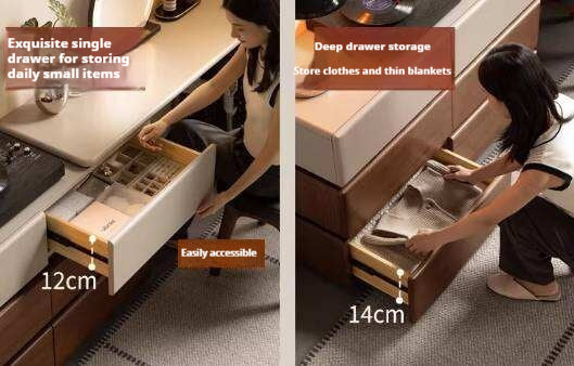 Black Walnut, Poplar Solid Wood Vanity Table Modern Italian Design