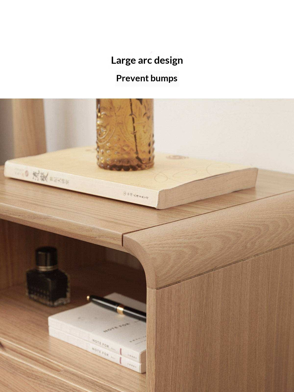 Ash Solid Wood Storage Modern Nightstand