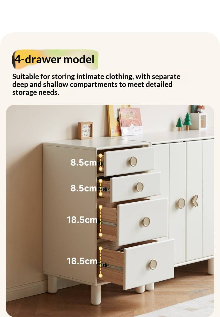 Solid Rubberwood Children's Wardrobe Combination