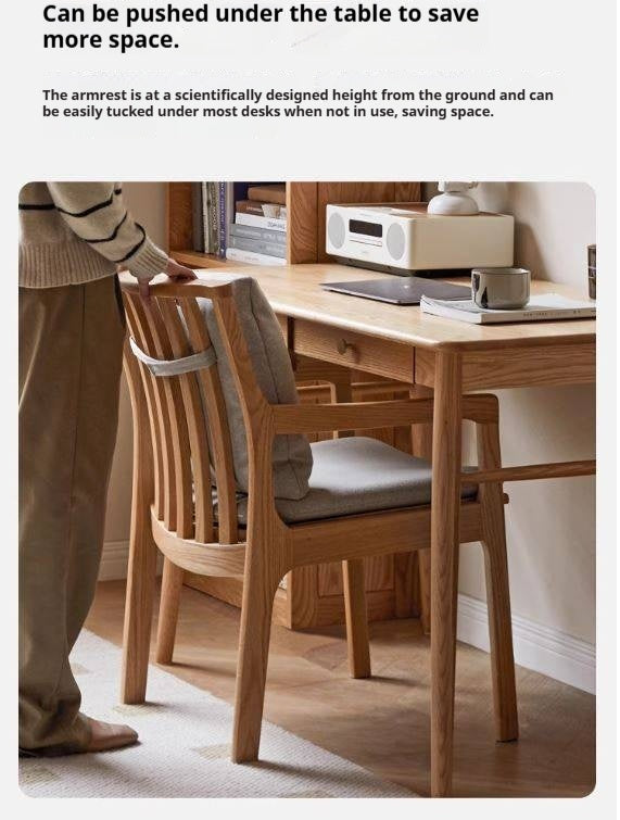 Cherry, Ash, Oak, Beech Solid Wood Book Chair Comfortable Soft Back Chair