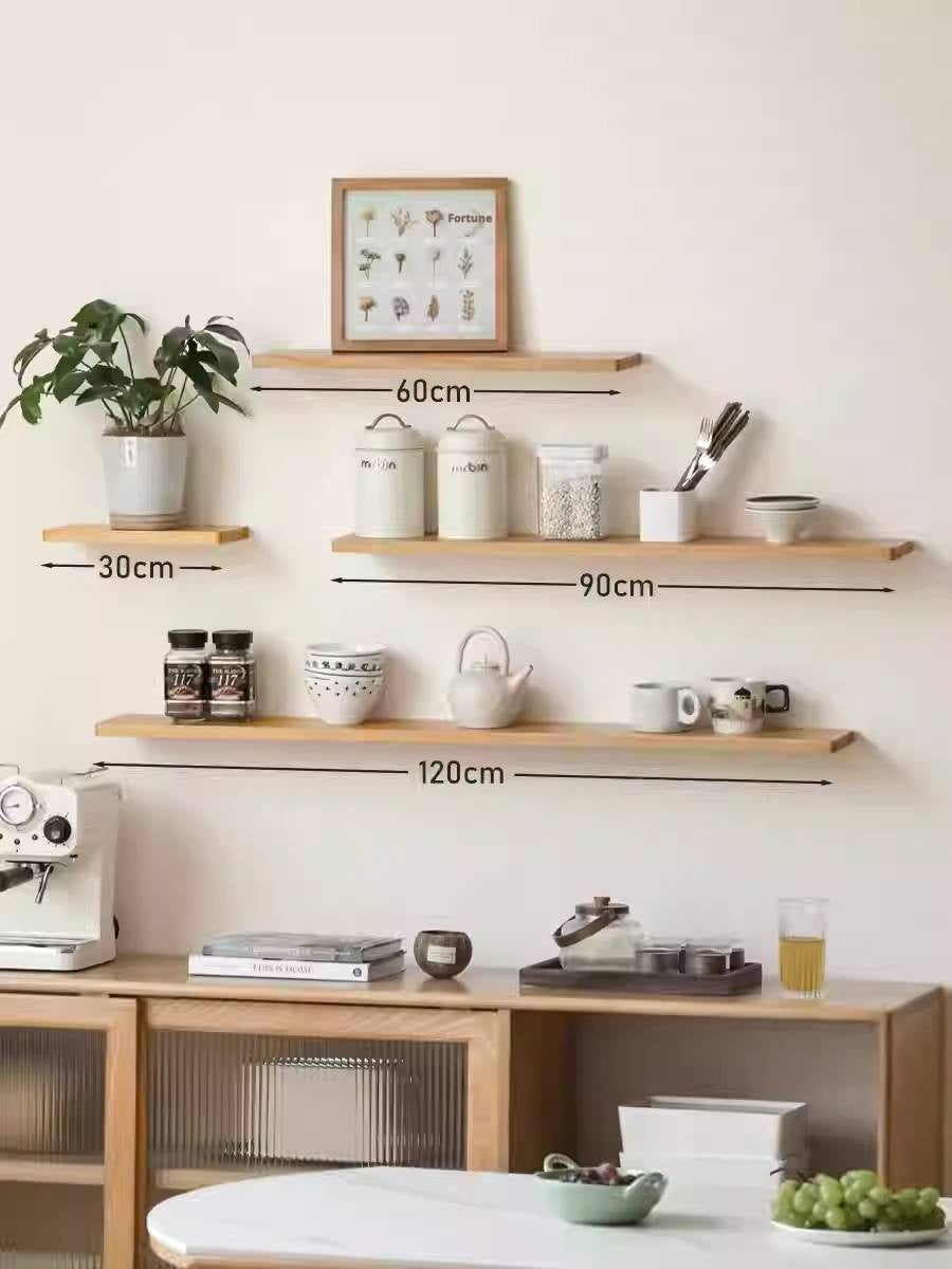Oak solid wood wall rack hanging wall
