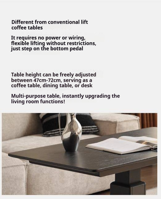 Oak Solid Wood Elevating Coffee Table