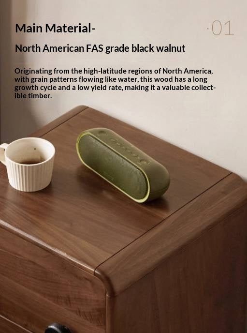 Black Walnut Solid Wood Nightstand