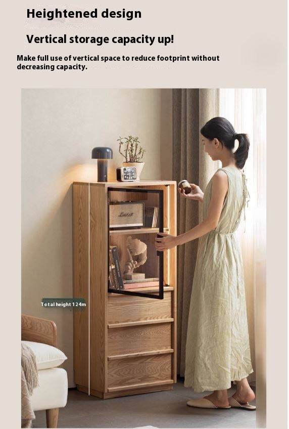 Ash Solid Wood Modern Side Cabinet