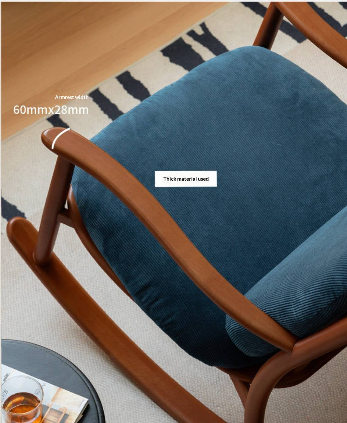 Beech Solid Wood Mid Century Rocking Chair