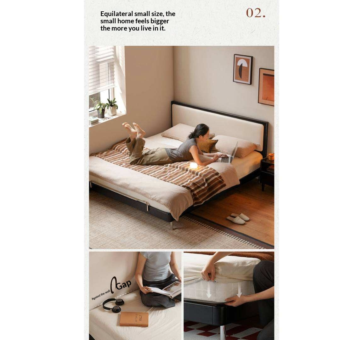 Rubberwood Solid Wood Ancient Style Double Bed